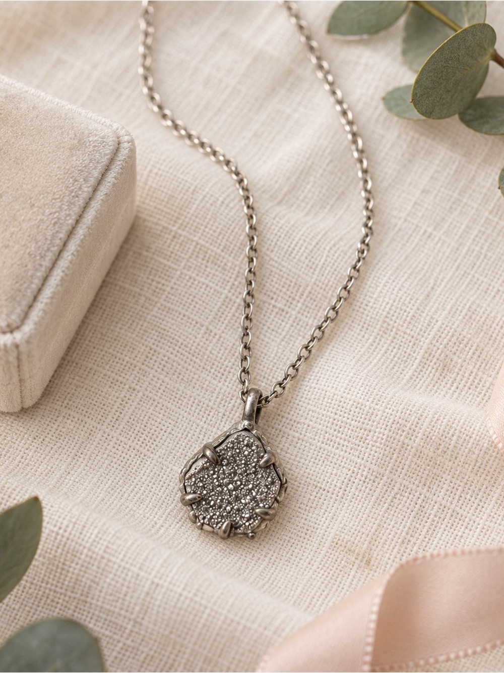 Kate Spade New York Silver-Tone Pavé Pendant Necklace – 16”